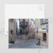 Prachtige Italiaanse Dorpsstraat met Schrift Briefkaart (Voorkant / Achterkant)