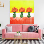 Prachtige Italiaanse Ranunculus Floral-Waterverf Canvas Afdruk (Insitu (Woonkamer))