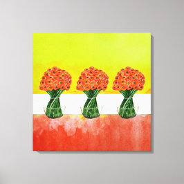 Prachtige Italiaanse Ranunculus Floral-Waterverf Canvas Afdruk