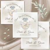 Prachtige ivoren custom bedrukte bruiloft servette servet