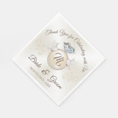 Prachtige ivoren custom bedrukte bruiloft servette servet (Hoek)