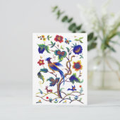 Prachtige Jacobean Vogel van het Paradijs Borduurw Briefkaart (Staand voorkant)