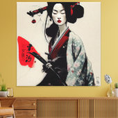 Prachtige Japanse Geisha Stretched Canvas afdrukke (Insitu (Woonkamer))