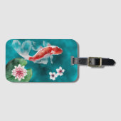 Prachtige Japanse Koi Fish, Cherry Blossom Japan Bagagelabel (Voorkant (horizontaal))