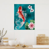 Prachtige Japanse Koi Fish, Cherry Blossom Japan Poster (Keuken)