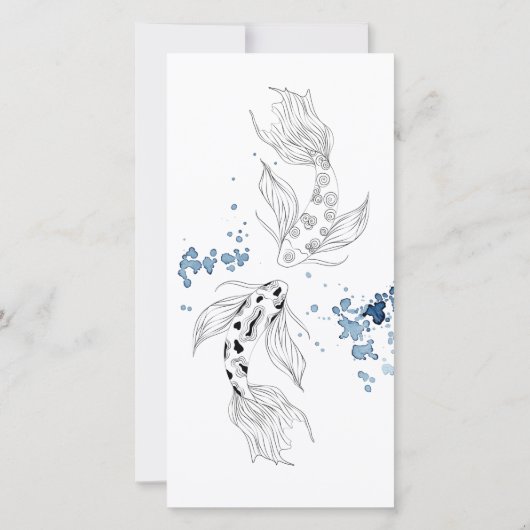 Prachtige Japanse Koi Fish Swimming Weddenschap Bedankkaart (Achterkant)