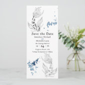 Prachtige Japanse Koi Fish Swimming Weddenschap Save The Date (Staand voorkant)