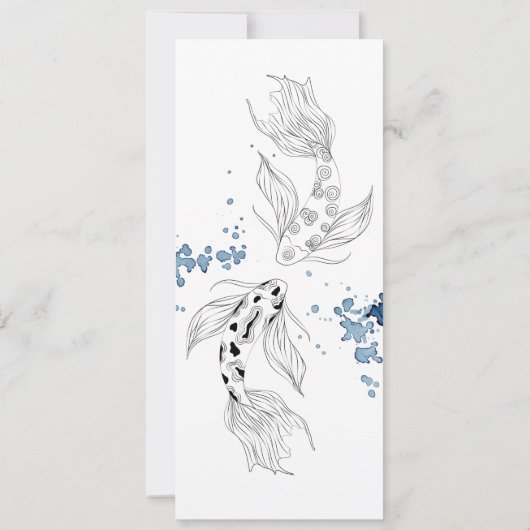 Prachtige Japanse Koi Fish Swimming Weddenschap Save The Date (Achterkant)