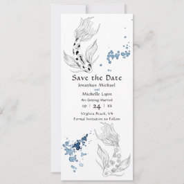 Prachtige Japanse Koi Fish Swimming Weddenschap Save The Date