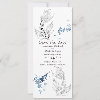 Prachtige Japanse Koi Fish Swimming Weddenschap Save The Date