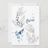 Prachtige Japanse Koi Fish Swimming Weddenschap Save The Date (Achterkant)