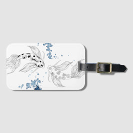 Prachtige Japanse Koi-viszwemmen Bagagelabel