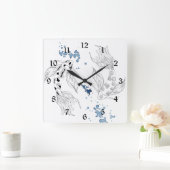 Prachtige Japanse Koi-viszwemmen Vierkante Klok (Huis)