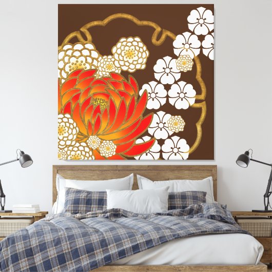 Prachtige japanse kunst canvas afdruk (Insitu (Slaapkamer))