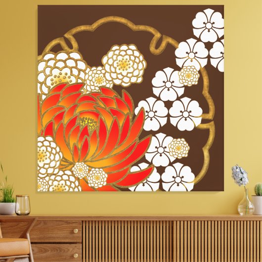 Prachtige japanse kunst canvas afdruk (Insitu (Woonkamer))