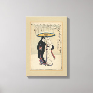 Prachtige Japanse kunst, geisha-schilderijen Canvas Afdruk