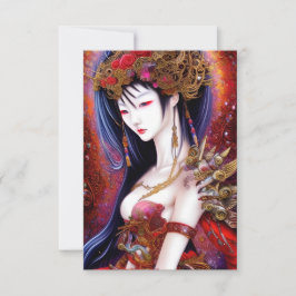 Prachtige Japanse meisjes Gothic Fantasy Triptych Bedankkaart