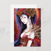 Prachtige Japanse meisjes Gothic Fantasy Triptych Bedankkaart (Voorkant / Achterkant)