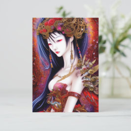 Prachtige Japanse meisjes Gothic Fantasy Triptych Bedankkaart