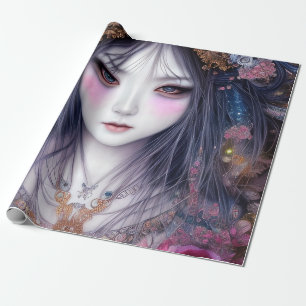 Prachtige Japanse meisjes Gothic Fantasy Triptych Cadeaupapier