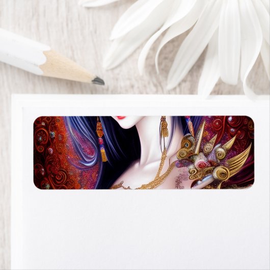 Prachtige Japanse meisjes Gothic Fantasy Triptych Etiket (Insitu)