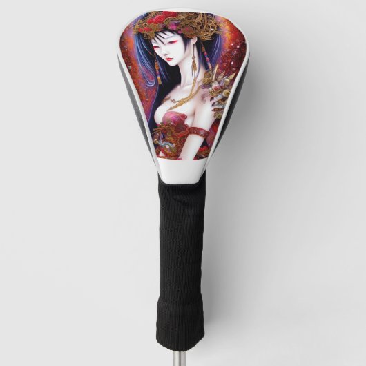Prachtige Japanse meisjes Gothic Fantasy Triptych Golfheadcover (Voorkant)