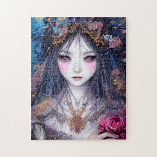 Prachtige Japanse meisjes Gothic Fantasy Triptych Legpuzzel (Verticaal)