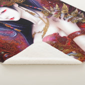 Prachtige Japanse meisjes Gothic Fantasy Triptych Sherpa Deken (3/4)