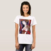 Prachtige Japanse meisjes Gothic Fantasy Triptych T-shirt (Voorkant volledig)