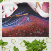 Prachtige Japanse meisjes Gothic Fantasy Triptych Theedoek (Gevouwen)