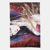 Prachtige Japanse meisjes Gothic Fantasy Triptych Theedoek (Verticaal)