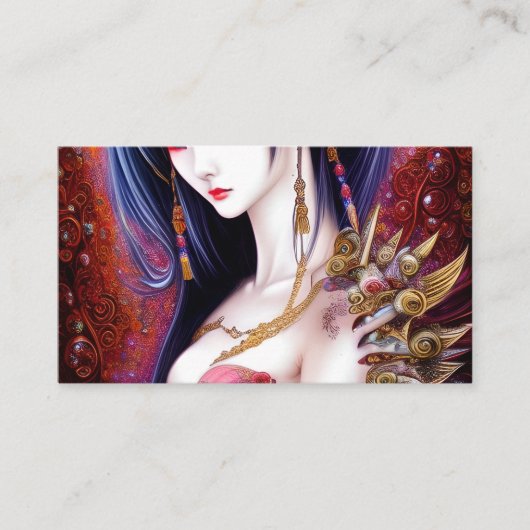 Prachtige Japanse meisjes Gothic Fantasy Triptych Visitekaartje (Voorkant)