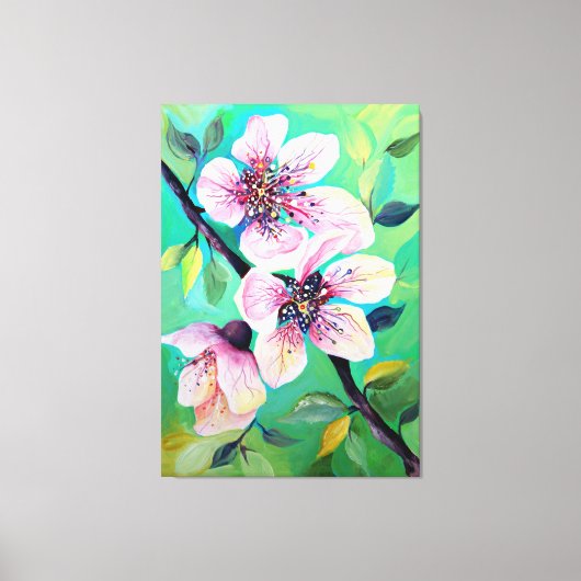 Prachtige Japanse Sakura Cherry Tree Flowers Canvas Afdruk (Voorkant)