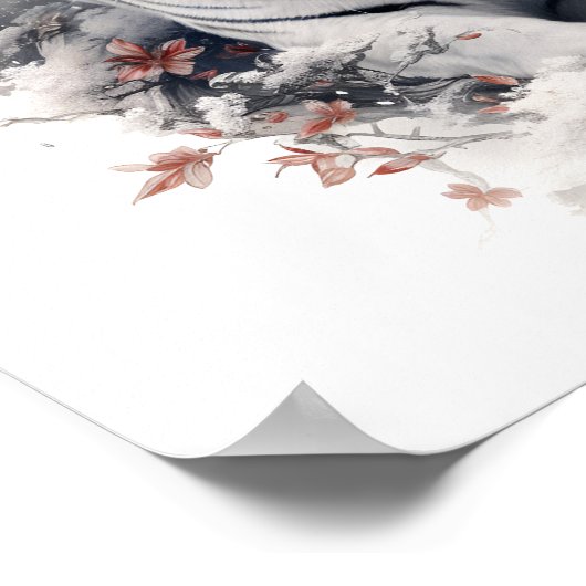 Prachtige Japanse stijl kunst witte tijger print (Hoek)