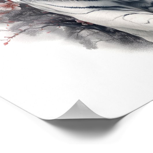 Prachtige Japanse stijl kunst witte tijger print (Hoek)