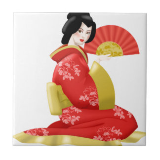 Prachtige Japanse vrouw Tegeltje
