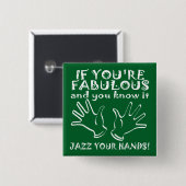 Prachtige Jazz Handen Grappige Knop Speldje (Voorkant /achterkant)
