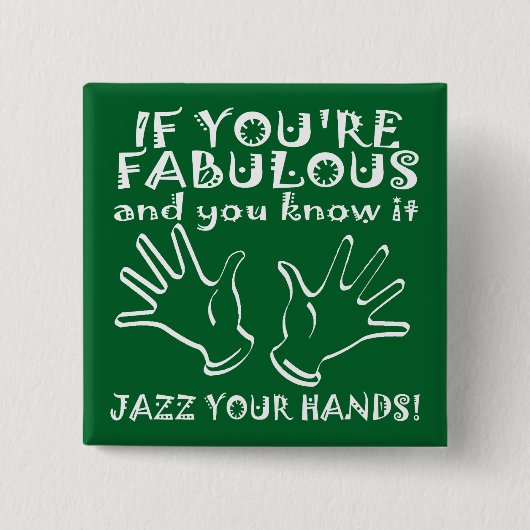 Prachtige Jazz Handen Grappige Knop Speldje (Voorkant)