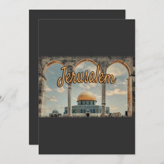 Prachtige Jerusalem-koepel van het Rock Design Kaart (Voorkant / Achterkant)