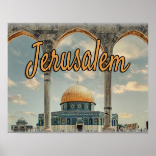 Prachtige Jerusalem-koepel van het Rock Design Poster