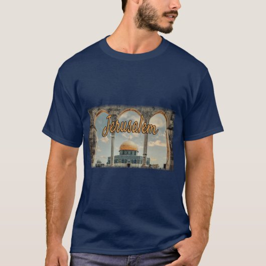 Prachtige Jerusalem-koepel van het Rock Design T-shirt (Voorkant)