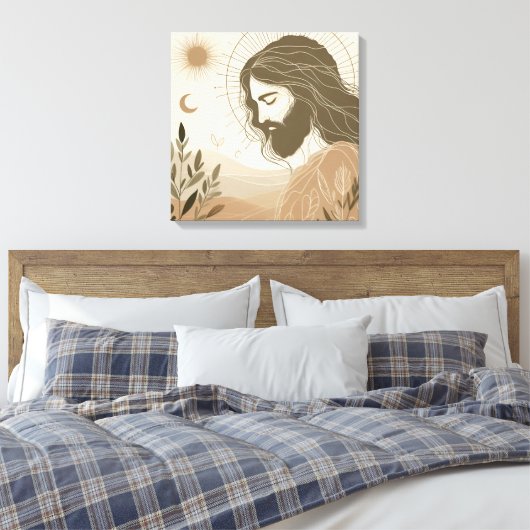 Prachtige Jesus Canvas Muurkunst (Insitu (Slaapkamer))