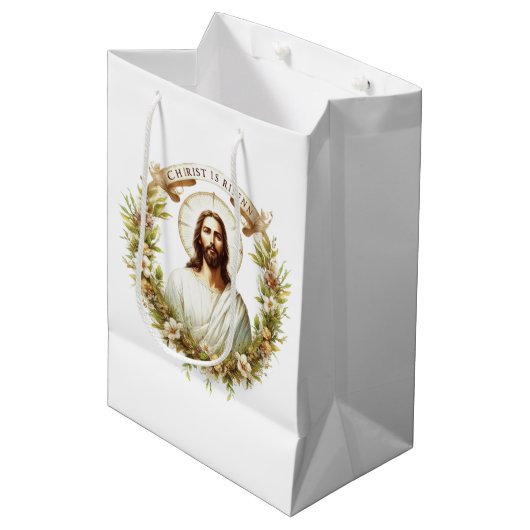 Prachtige Jezus woordkunst Pasen Medium Cadeauzakje (Voorkant Gekanteld)