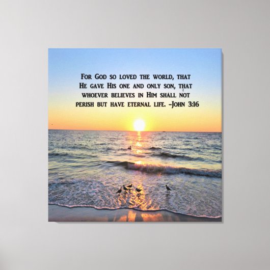 PRACHTIGE JOHANNES 3:16 ZONSOPGANG CANVAS PRINT (Voorkant)