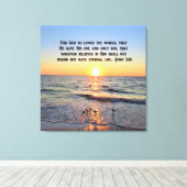 PRACHTIGE JOHANNES 3:16 ZONSOPGANG CANVAS PRINT (Insitu (Houten vloer))