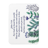 Prachtige John 3:16  Floral Christelijke Citaat Magneet (Verticaal)