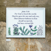 Prachtige John 3:16 Inspirerend Christelijke Flora Poster