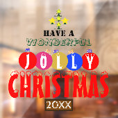 Prachtige Jolly Christmas Ornaments Tree Raamsticker (Vel 2)