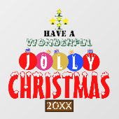 Prachtige Jolly Christmas Ornaments Tree Raamsticker (Vel)