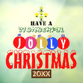 Prachtige Jolly Christmas Ornaments Tree Raamsticker (Vel 3)